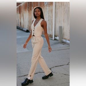 F21 Cropped Vest Pants Set